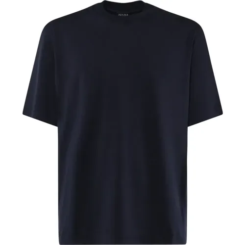 Cotton T-shirt with Round Collar , male, Sizes: 4XL, M, L, XL, 3XL, 2XL - Ermenegildo Zegna - Modalova