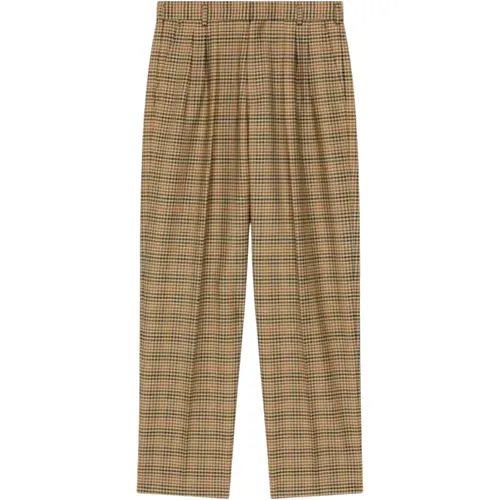 Caramel Plaid Stylish Men's Trousers , male, Sizes: W42, W40 - Kenzo - Modalova