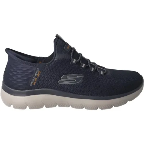 Blaue Stretch Fit Sneakers mit Memory Foam , Herren, Größe: 41 EU - Skechers - Modalova