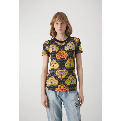 Schwarzes T-Shirt mit Heart Couture , Damen, Größe: M - Versace Jeans Couture - Modalova