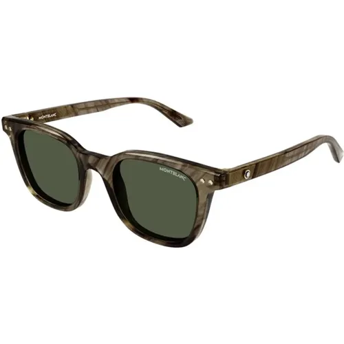 Frame Green Lens Sunglasses , unisex, Sizes: 49 MM - Montblanc - Modalova