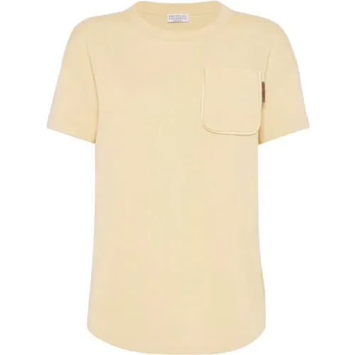 Lightweight Jersey T-shirts and Polos , female, Sizes: S, XS - BRUNELLO CUCINELLI - Modalova