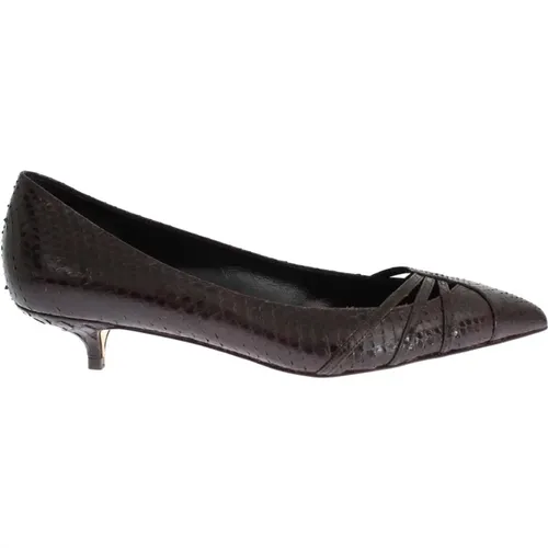 Python Kitten Heel Shoes , female, Sizes: 2 UK - Dolce & Gabbana - Modalova
