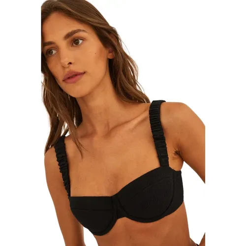 Schwarzes Bikini-Top mit Schleifendetail , Damen, Größe: M - Undress Code - Modalova