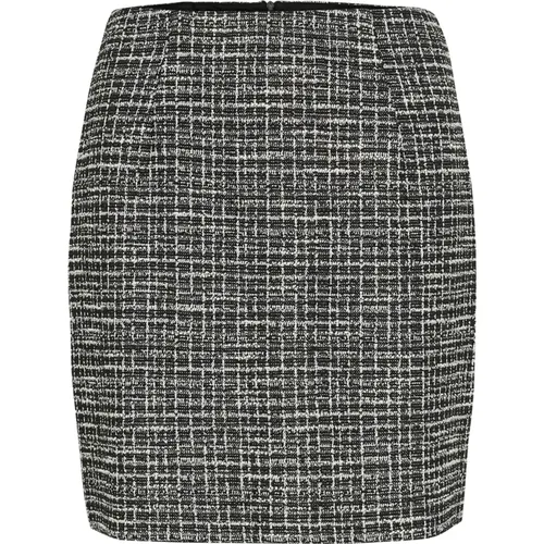 Eleganter Boucle Check Rock , Damen, Größe: XL - Cream - Modalova