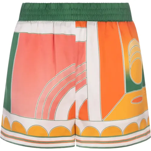 Silk Summer Shorts MultiColour , female, Sizes: XS, 2XS - Casablanca - Modalova