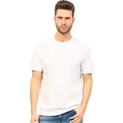 Weiße Baumwoll-Rundhals-T-Shirt , Herren, Größe: M - Richmond - Modalova