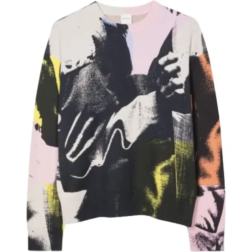 Life Drawing Print Knitted Cotton Sweater , male, Sizes: L, XL, 2XL - PS By Paul Smith - Modalova