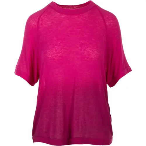Fuchsia Ombre T-Shirt Top , female, Sizes: XS, M, S - Daniele Fiesoli - Modalova