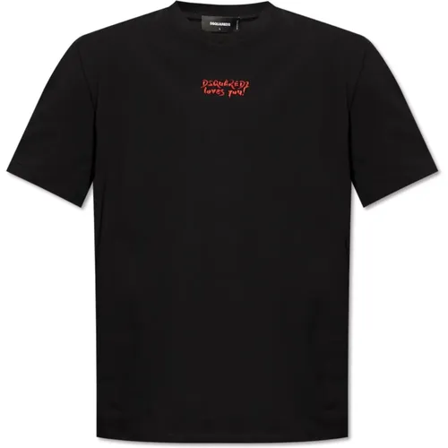 T-Shirt mit Logo , Herren, Größe: XS - Dsquared2 - Modalova