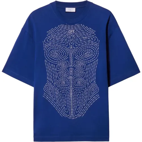 T-Shirts,Blau Weiß Body Stitch Skate T-Shirt - Off White - Modalova