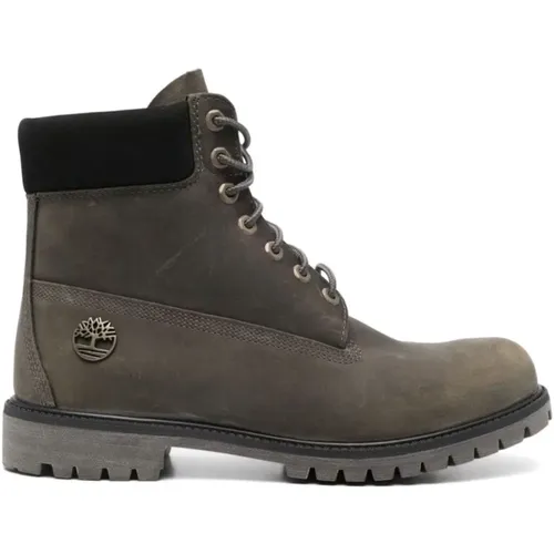 Grey Waterproof Suede Lace-Up Boots , male, Sizes: 6 1/2 UK - Timberland - Modalova