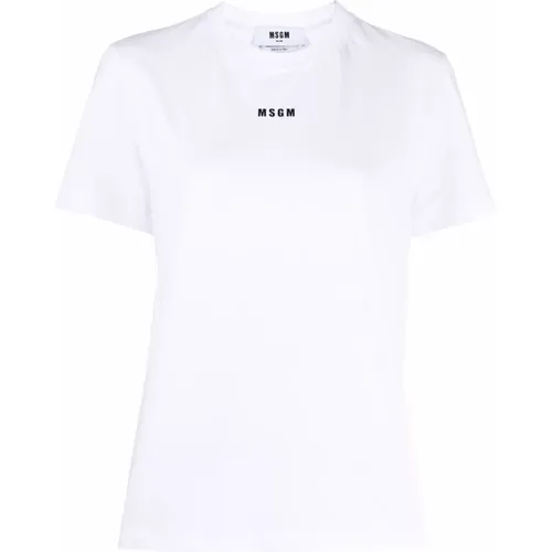 Baumwoll-T-Shirt mit einzigartigem Design - MSGM - Modalova