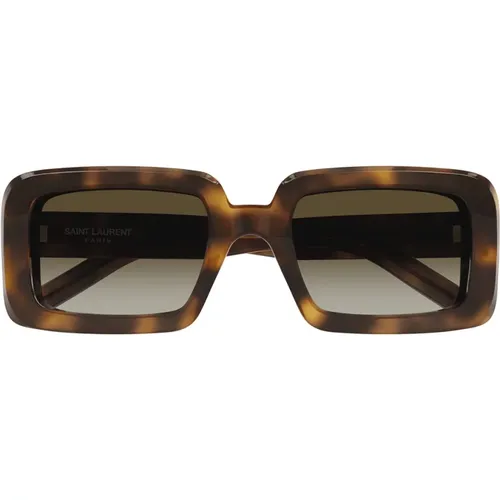 Rectangular Acetate Sunglasses Sunrise 012 , unisex, Sizes: 52 MM - Saint Laurent - Modalova