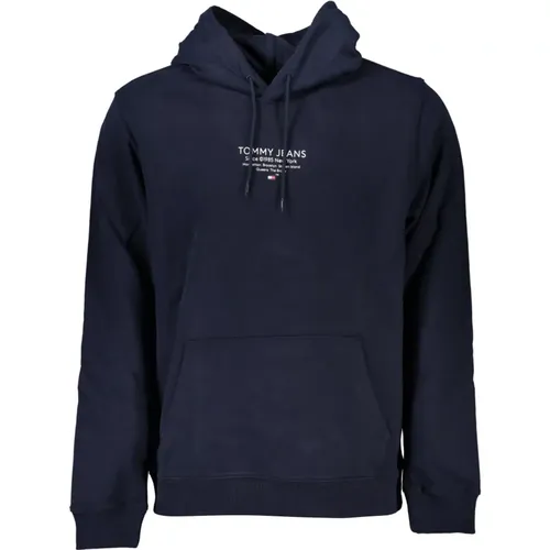 Blaues Kapuzen-Sweatshirt mit Logodruck - Tommy Hilfiger - Modalova