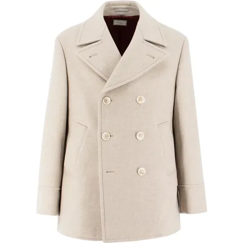 Clic Peacoat Jacket , male, Sizes: L - BRUNELLO CUCINELLI - Modalova