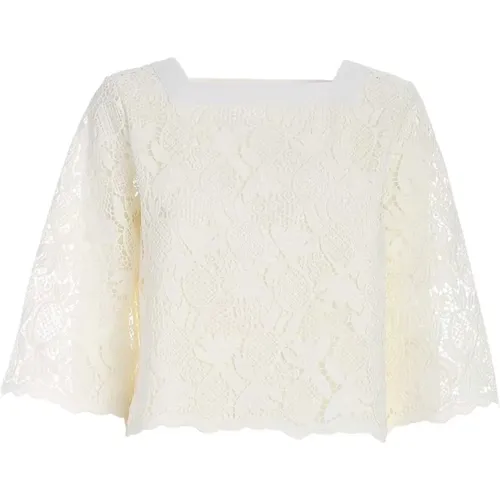 Ananas Lace Sleeve Top , female, Sizes: XS - See by Chloé - Modalova