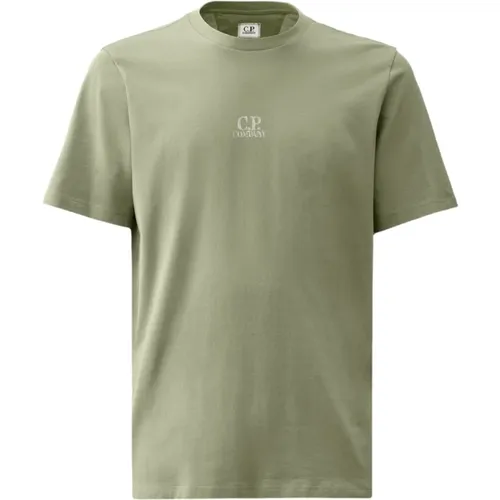 Grüne T-Shirts und Polos , Herren, Größe: L - C.P. Company - Modalova