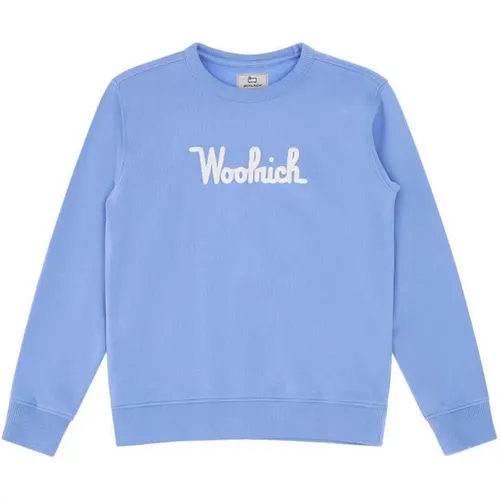 Logo Crewneck Sweatshirt Woolrich - Woolrich - Modalova
