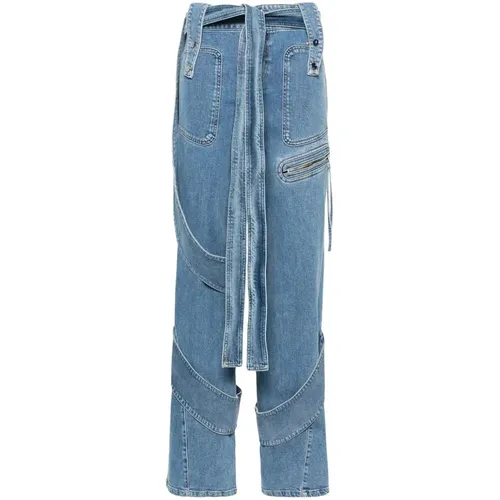 Blaue Jeans mit Riemen-Details - Blumarine - Modalova