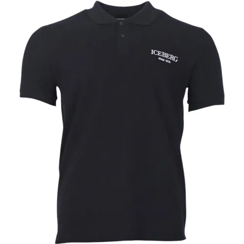 Schwarzes Polo Basic Shirt , Herren, Größe: L - Iceberg - Modalova