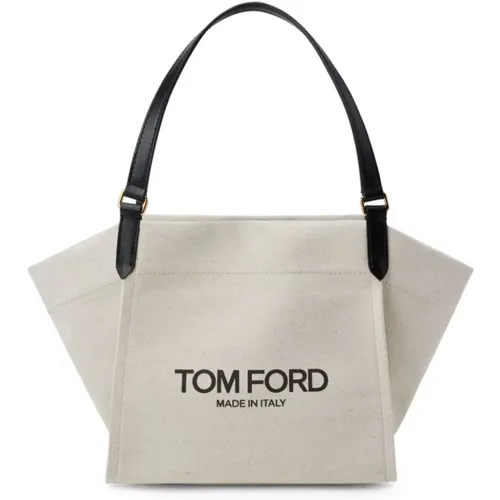 Canvas Logo Print Shoulder Bag , female, Sizes: ONE SIZE - Tom Ford - Modalova