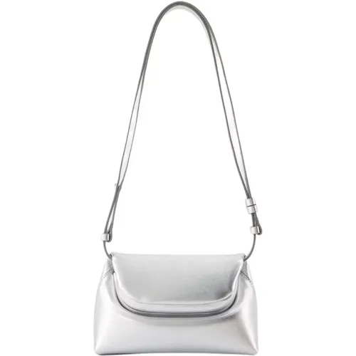 Silver Leather Crossbody Bag , female, Sizes: ONE SIZE - Osoi - Modalova