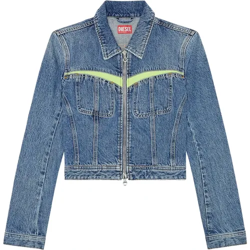 Slim-fit Denim Trucker Jacket , female, Sizes: S - Diesel - Modalova