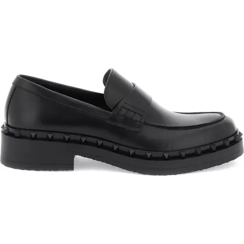 Studded Leather Loafers , male, Sizes: 9 1/2 UK, 11 UK, 10 UK, 9 UK - Valentino Garavani - Modalova