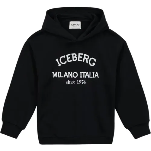 Kids - sweatshirt with hood and logo - Iceberg - Modalova