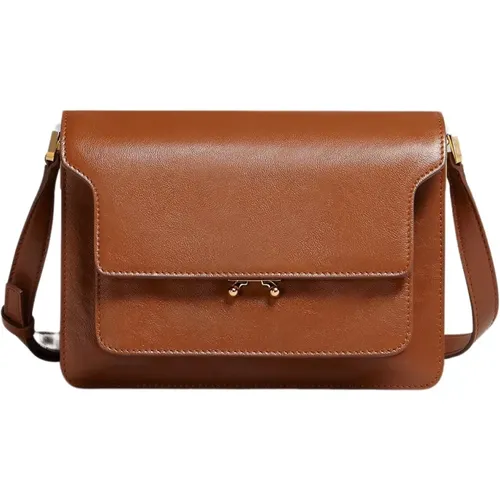 Soft Leather Shoulder Bag , female, Sizes: ONE SIZE - Marni - Modalova