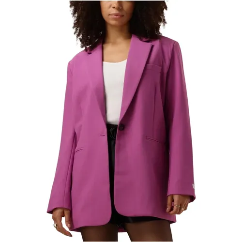 Rosa Einreihiger Blazer Mimmi , Damen, Größe: S - Colourful Rebel - Modalova