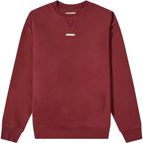 Roter Baumwoll-Sweatshirt mit Langen Ärmeln - Maison Margiela - Modalova