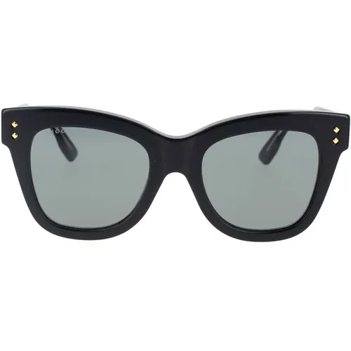 Retro Cat-Eye Sonnenbrille mit Metallnieten , Damen, Größe: 52 MM - Gucci - Modalova