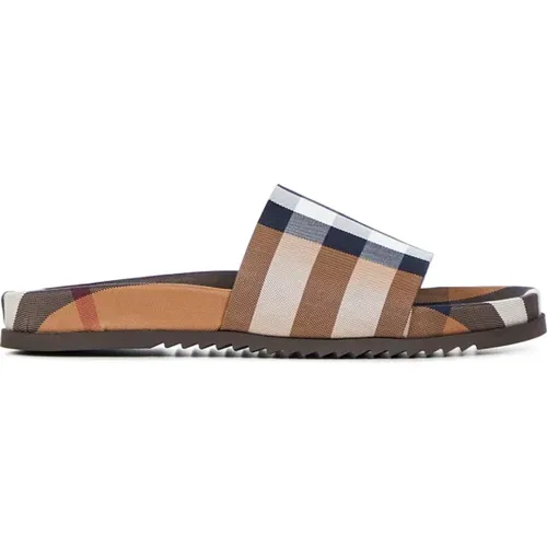 Cotton Slide Sandals with Leather Lining , male, Sizes: 6 UK - Burberry - Modalova