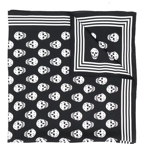 Silk Mini Skull Print Scarf , female, Sizes: ONE SIZE - alexander mcqueen - Modalova