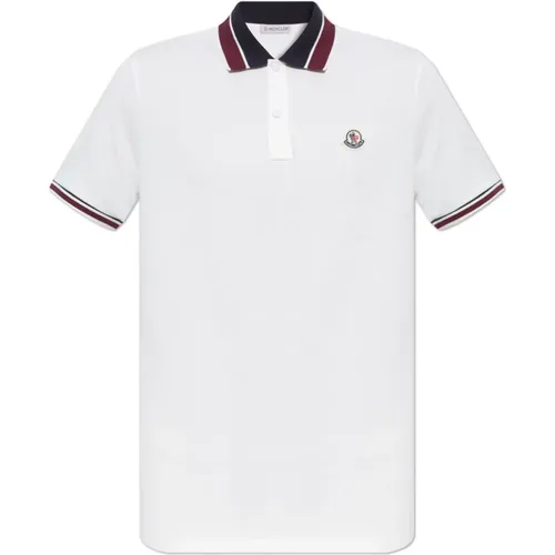 Baumwollpolo mit Logo Moncler - Moncler - Modalova