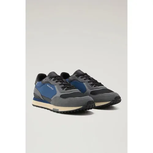 Retro Sneaker Blue Black Grey , male, Sizes: 6 UK - Woolrich - Modalova