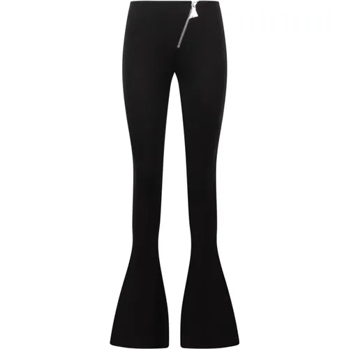 Zip-embellished flared trousers , female, Sizes: M - The Attico - Modalova