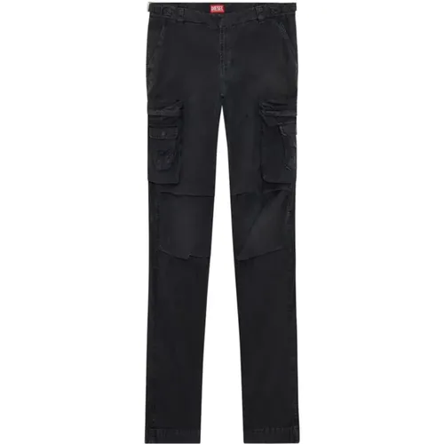 Slim-Fit Cargo Jeans for Men , male, Sizes: M, S, XS - Diesel - Modalova
