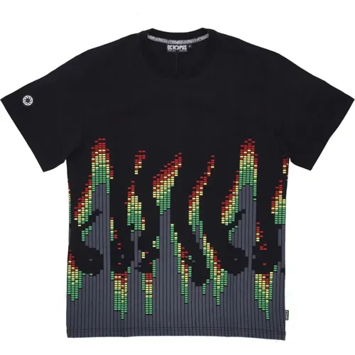 Schwarzes Sound Wave Tee Herren T-Shirt - Octopus - Modalova