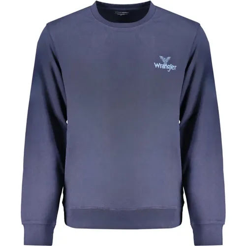 Blauer Crew Neck Pullover mit Logo-Druck , Herren, Größe: 2XL - Wrangler - Modalova