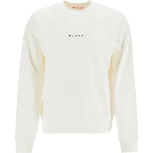 Baumwoll-Crewneck-Sweatshirt mit Logodruck - Marni - Modalova