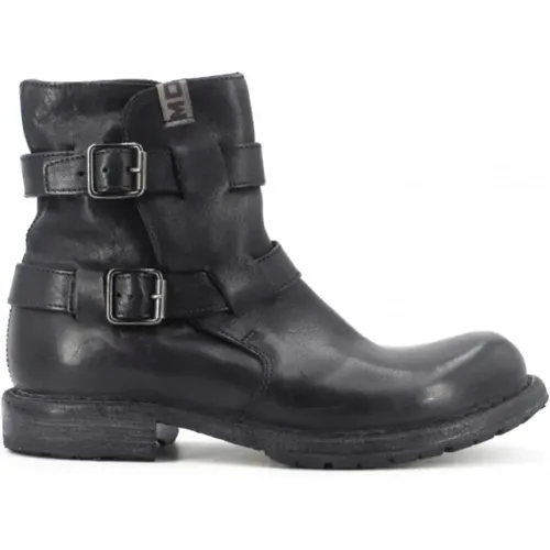 Leather Ankle Boots with Buckle Closure , female, Sizes: 2 UK - Moma - Modalova