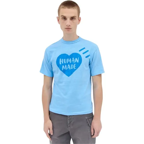Baumwoll Logo Print Rundhals T-Shirt , Herren, Größe: XL - Human Made - Modalova