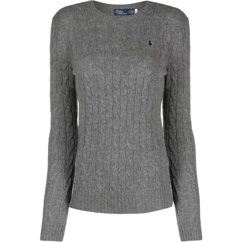 Grauer Pullover mit Polo Pony Logo , Damen, Größe: XS - Ralph Lauren - Modalova