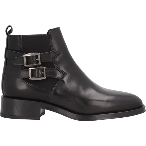 Schwarzer Casual Leder Damenstiefel , Damen, Größe: 37 EU - Alpe - Modalova