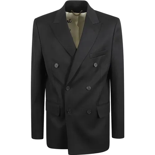 Schwarzer Doppelreihiger Blazer Wolle Gabardine - Golden Goose - Modalova