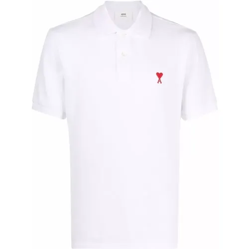 Red Logo Polo Shirt , male, Sizes: XL, M, L, 2XL, S, XS - Ami Paris - Modalova