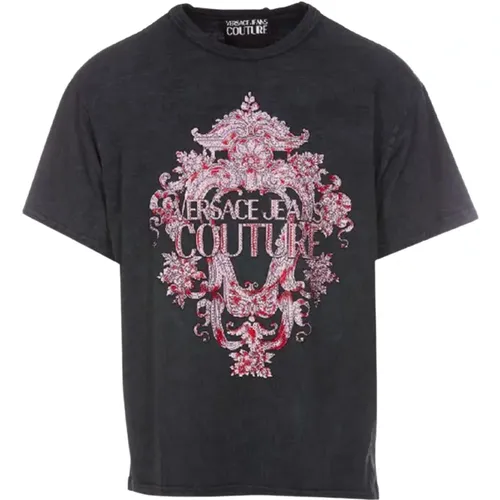 Iconic Logo T-Shirt für Frauen , Damen, Größe: M - Versace Jeans Couture - Modalova